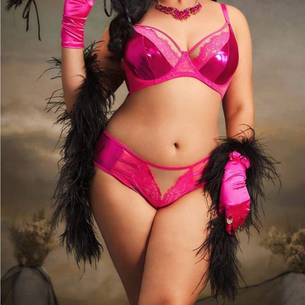 SHEIN Hot Pink Lingerie Set